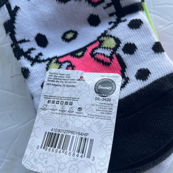 Hello Kitty Socks 5 Pairs Sanrio Womens No Show Shoe Size 4-10 - Picture 9 of 9